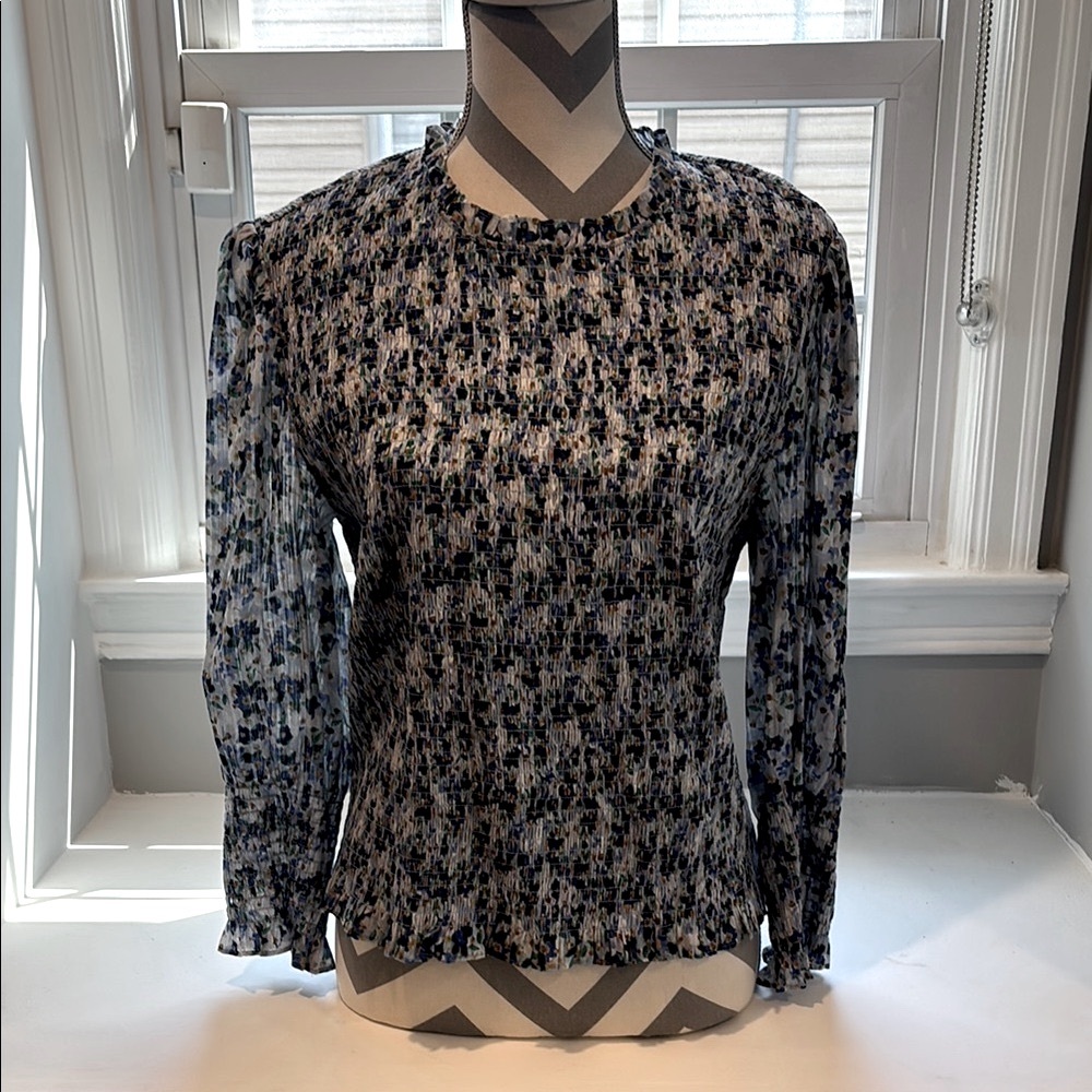 Veronica Beard Blue Floral Blouse